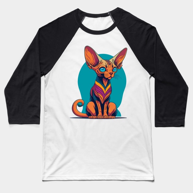 Cute Sphinx Cat Baseball T-Shirt by SpriteGuy95